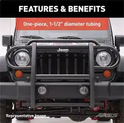ARIES 1053 - Black Steel Grille Guard, Select Jeep Wrangler JL