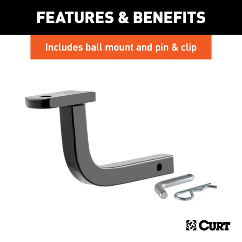 CURT 110203 - Class 1 Trailer Hitch 1-1/4in. Ball Mount Select Smart Fortwo