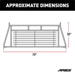 ARIES 111001 - Classic Black Steel Headache Rack, Select Ford F-250, F-350, F-450 Super Duty