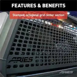 ARIES 1110101 - AdvantEDGE Black Aluminum Headache Rack, Select Dodge, Ram 1500, 2500, 3500