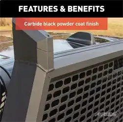 ARIES 1110101 - AdvantEDGE Black Aluminum Headache Rack, Select Dodge, Ram 1500, 2500, 3500