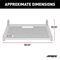 ARIES 1110105 - AdvantEDGE Black Aluminum Headache Rack, Select Silverado, Sierra 2500, 3500 HD