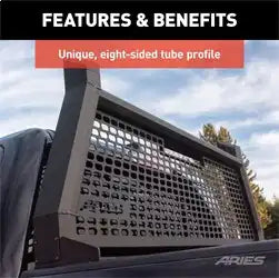 ARIES 1110105 - AdvantEDGE Black Aluminum Headache Rack, Select Silverado, Sierra 2500, 3500 HD
