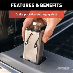 ARIES 1110105 - AdvantEDGE Black Aluminum Headache Rack, Select Silverado, Sierra 2500, 3500 HD
