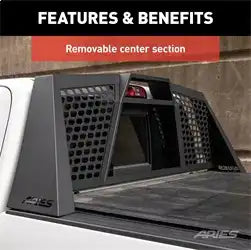 ARIES 1110110 - Switchback Black Aluminum Headache Rack, Select Chevrolet Silverado, GMC Sierra