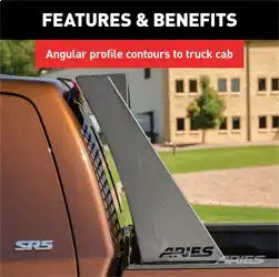 ARIES 1110114 - Switchback Black Aluminum Headache Rack, Select Toyota Tacoma