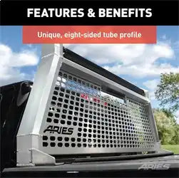 ARIES 1110205 - AdvantEDGE Chrome Aluminum Headache Rack, Select Silverado, Sierra 2500, 3500 HD