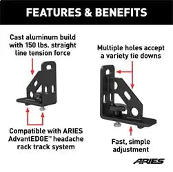 ARIES 1110310 - AdvantEDGE Headache Rack Tie-Down Anchors (2-Pack)
