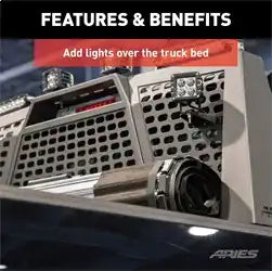 ARIES 1110311 - Headache Rack Light Mounting Brackets, 2-Pack