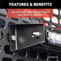 ARIES 1110311 - Headache Rack Light Mounting Brackets, 2-Pack