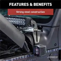 ARIES 1110313 - Jeep Wrangler JL Windshield Light Brackets, LEDs Sold Separately