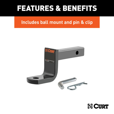 CURT 113823 - Class 1 Hitch 1-1/4in. Ball Mount Select Cadillac CTS (Heat Shield Trimming)