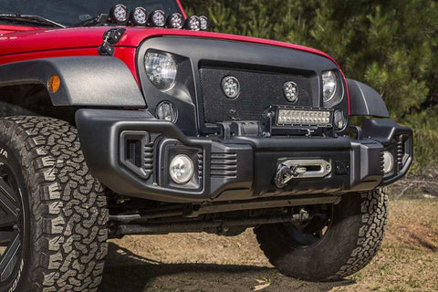 Rugged Ridge 11544.01 - Spartacus Bumper, Front, Satin Black 07-18 Jeep Wrangler JK