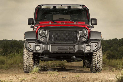 Rugged Ridge 11544.01 - Spartacus Bumper, Front, Satin Black 07-18 Jeep Wrangler JK