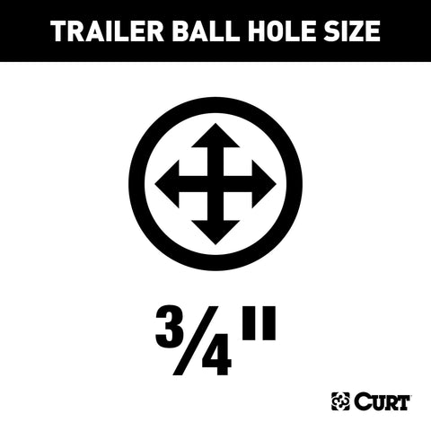 CURT 11634 - Class 1 Fixed-Tongue Trailer Hitch with 3/4in. Ball Hole