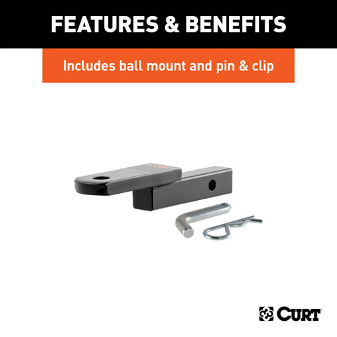 CURT 121263 Class 2 Trailer Hitch, 1-1/4 Ball Mount, Select Hyundai Tucson, Kia Sportage
