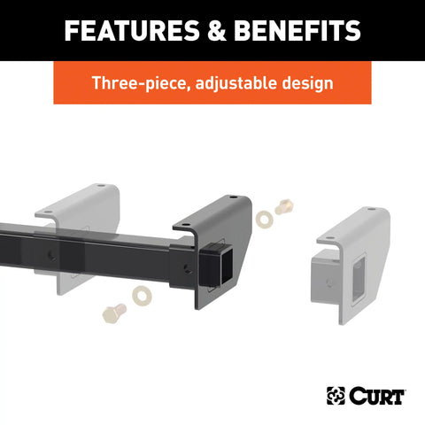 CURT 13701 Adjustable RV Trailer Hitch, 2 Receiver (Up to 51 Frames, Drop)