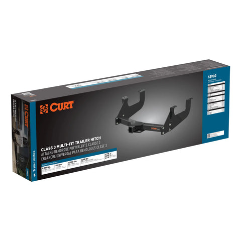 CURT 13902 Class 3 Multi-Fit Trailer Hitch with 2 Receiver