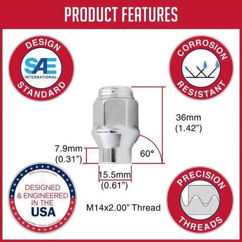 LUG NUT ET BULGE 19MM (3/