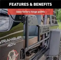 ARIES 1500100 - Black Aluminum Jeep Wrangler TJ Tube Half Doors