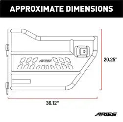 ARIES 1500200 - Black Aluminum Front Jeep Wrangler JL, Gladiator Tube Half Doors