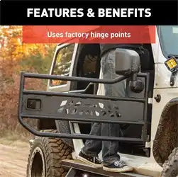 ARIES 1500200 - Black Aluminum Front Jeep Wrangler JL, Gladiator Tube Half Doors