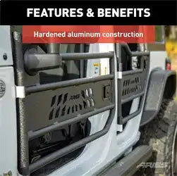 ARIES 1500200 - Black Aluminum Front Jeep Wrangler JL, Gladiator Tube Half Doors