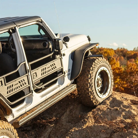 ARIES 1500200 - Black Aluminum Front Jeep Wrangler JL, Gladiator Tube Half Doors