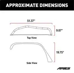 ARIES 1500201 - Black Aluminum Front Jeep Wrangler JK Fender Flares
