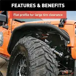 ARIES 1500201 - Black Aluminum Front Jeep Wrangler JK Fender Flares