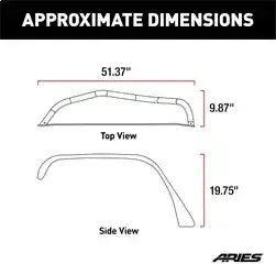 ARIES 1500202 - Paintable Raw Aluminum Front Jeep Wrangler JK Fender Flares