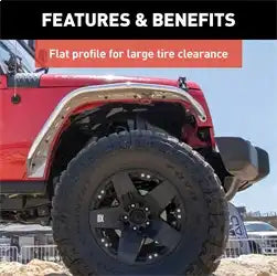 ARIES 1500202 - Paintable Raw Aluminum Front Jeep Wrangler JK Fender Flares