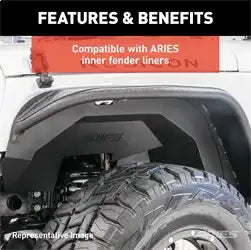 ARIES 1500202 - Paintable Raw Aluminum Front Jeep Wrangler JK Fender Flares