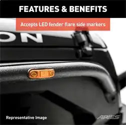 ARIES 1500202 - Paintable Raw Aluminum Front Jeep Wrangler JK Fender Flares