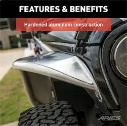 ARIES 1500202 - Paintable Raw Aluminum Front Jeep Wrangler JK Fender Flares