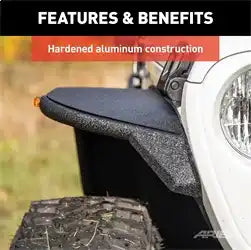 ARIES 1500203 - Black Aluminum Front Jeep Wrangler JL Fender Flares