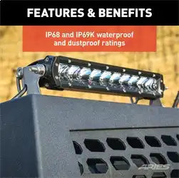 ARIES 1501260 - 10 Single-Row LED Light Bar (4,900 Lumens)