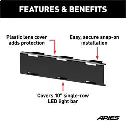 ARIES 1501261 - LED Light Cover for 10 Single-Row Bars