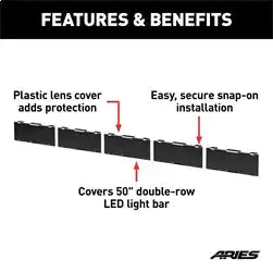 ARIES 1501279 - 50-Inch LED Light Bar Covers, 5 Pieces