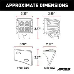 ARIES 1501304 - Jeep JK Windshield Lights and Brackets