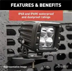 ARIES 1501304 - Jeep JK Windshield Lights and Brackets