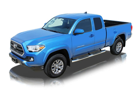 Raptor Series 1504-0270 - 4 In OE Style Curved Oval Steps Polished Stainless Steel 05-23 Toyota Tacoma Double Cab
