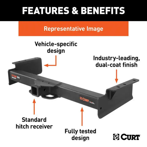CURT 15319 - Xtra Duty Class 5 Trailer Hitch, 2 Receiver, Select Dodge Ram 2500, 3500