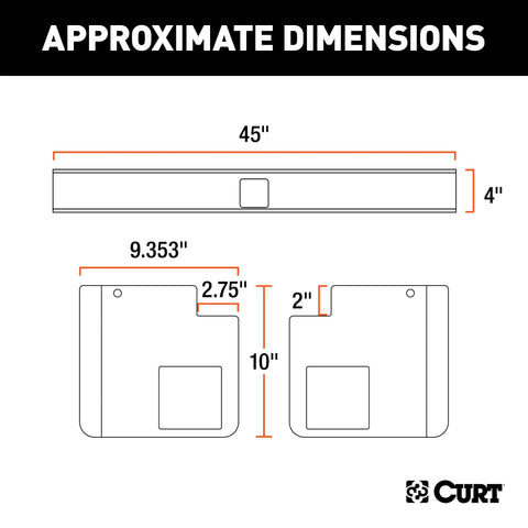 CURT 15901 Universal Weld-On Trailer Hitch, 2 Receiver (18 to 43 Frames, 3-1/8 Drop)