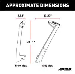 ARIES 15911 - Jeep Wrangler JK Roof Light Brackets, LEDs Sold Separately