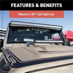ARIES 15911 - Jeep Wrangler JK Roof Light Brackets, LEDs Sold Separately