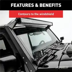 ARIES 15911 - Jeep Wrangler JK Roof Light Brackets, LEDs Sold Separately