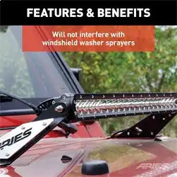 ARIES 15913 - Jeep Wrangler TJ Hood Light Brackets, LEDs Sold Separately