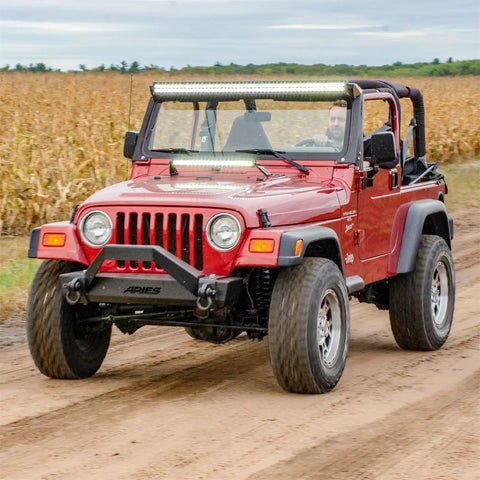 ARIES 15913 - Jeep Wrangler TJ Hood Light Brackets, LEDs Sold Separately