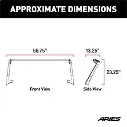 ARIES 15914 - Jeep JK Roof Light Mounting Brackets & Crossbar